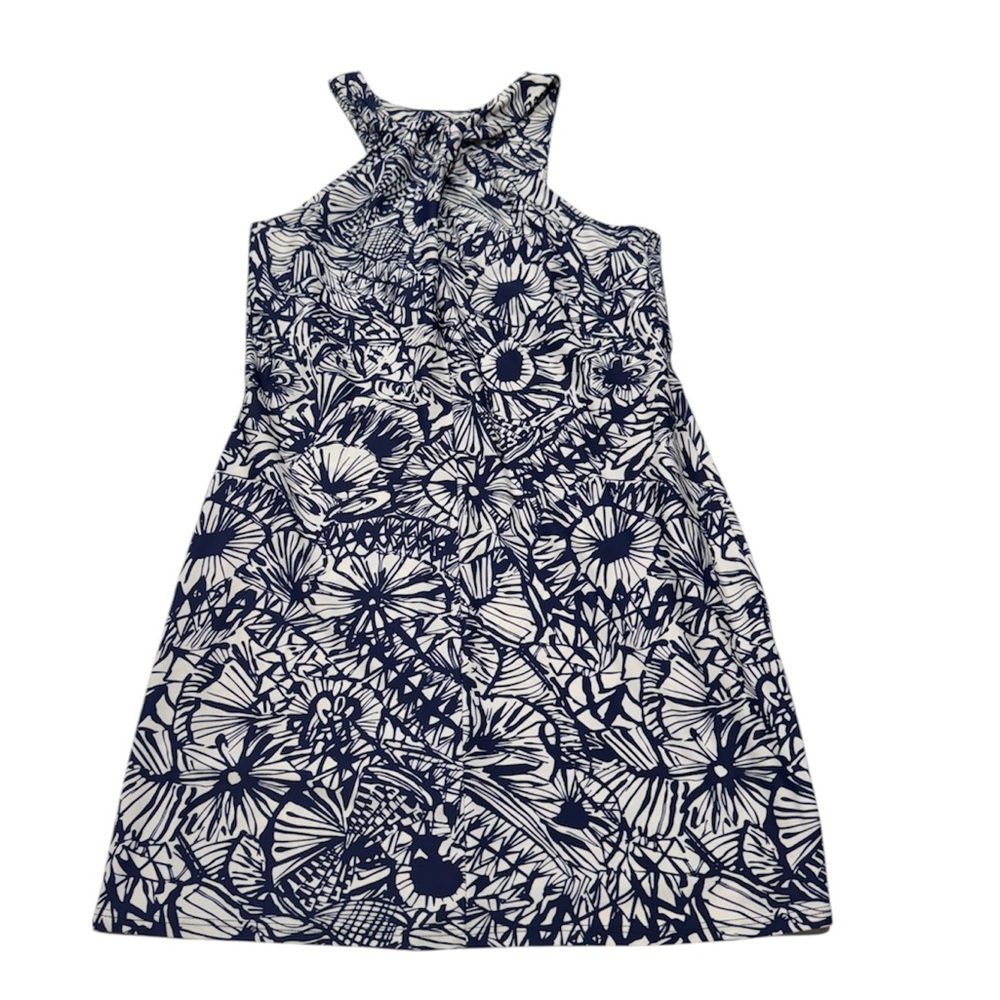 Jude Connally Women’s Twist Front Shift Dress Blue & White Size Medium